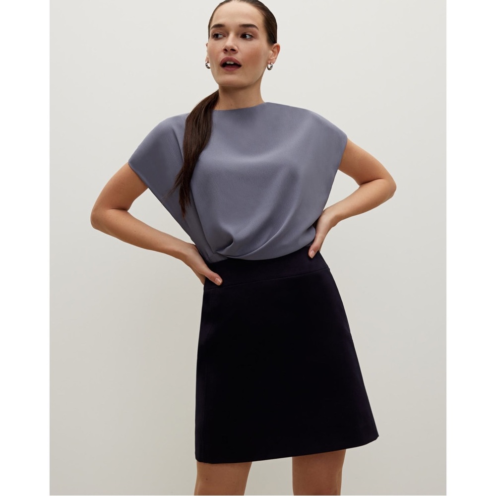 NWT MMLafleur Better Than Denim Skirt in Ink